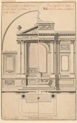 Piirustus, alttaritaulun korkeusnäkymä, n. 1770.