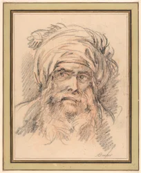 Turbanin miehen pää
