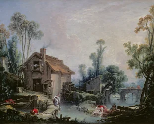 Maisema ja vesimylly, 1755