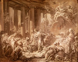 Psyche Receiving the Divine Honors (valmistelututkimus), n. 1740 (öljymaalaus kankaalle kiinnitetylle paperille)