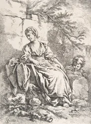 Nuori tyttö lepää, 1756.