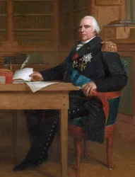 Kuningas Ludvig XVIII työhuoneessaan Tuileriesissa