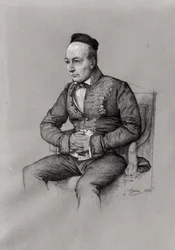 Charles Augustin Sainte-Beuven (1804-69) muotokuva 1856 (liitu paperille)