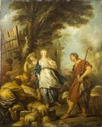 Jaakob tapaa Raakelin kaivolla, noin 1720.