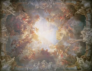 Herkuleen apoteoosi Herkules-salongin katosta, 1733-6