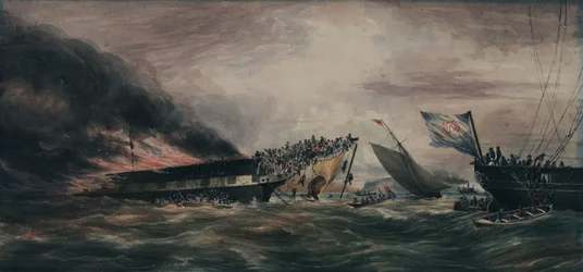 Ocean Monarch -siirtolaisaluksen polttaminen, 24. elokuuta 1848.