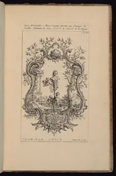 Cartouche, jossa naisen rintakuva, Livre d