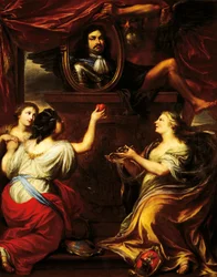 Parma, Piacenza ja Castro Ranuccio II Farnesen hahmon edessä, kirjoittanut Frans Denys (n. 1610-1670).