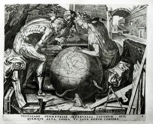 Geometria, kaivertanut Hieronymus Cock (noin 1510-70)