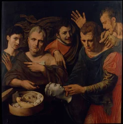 Muotokuva Frans Florisista ja Willem Keystä Tituksen, Caligulan ja Vitelliuksen kanssa, 1537.