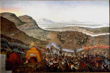 Näkymä Wienin taistelusta 12.9.1683 Kahlenbergin kukkulalla