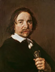 Hansikkaan ja mustat hiukset omaavan miehen muotokuva, n. 1657
