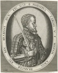 Espanjan kuninkaan Philip II:n muotokuva Kuninkaat, kuningattaret, prinssit ja prinsessat (sarjan nimi)