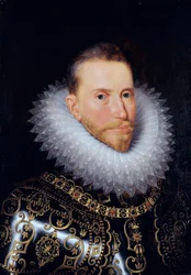 ""Itävallan Albertin (1559-1621) muotokuva" (Itävallan arkkiherttua Albert VII:n muotokuva (1559-1621)) Frans Pourbus nuoremman (1569-1622) maalaus - Öljy puulle - Koko 60x42 cm Groeningemuseum, Brugge