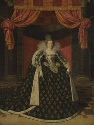 Ranskan kuningattaren Marie de Médicisin (1575-1642) muotokuva valtion kaapuissa