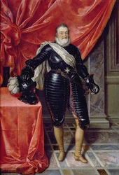 Ranskan kuningas Henrik IV haarniskassa, noin 1610.
