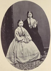 [Kahden tytön muotokuva], 1850-60-luku.