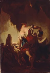 Judith Holofernesin pään kanssa