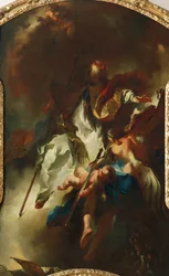 St. Narcissus in Glory, noin 1754, kirjoittanut Franz Anton Maulbertsch (1724-17969, öljy kankaalle