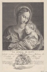Neitsyt ja lapsi, Kristus-lapsi nukkumassa sylissään Le Sommeil de Jesus, 1743-1807.