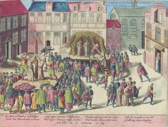 Kolmen munkkiveljen teloitus polttamalla sodomian vuoksi Bruggessa 28. kesäkuuta 1578