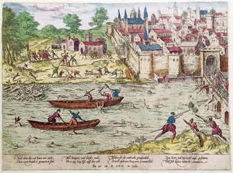 Toursin verilöyly heinäkuussa 1562 (värikaiverrus).