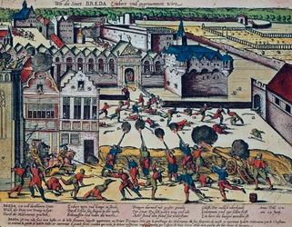 Haultepenne Fury vuonna 1581 (värillinen kaiverrus).