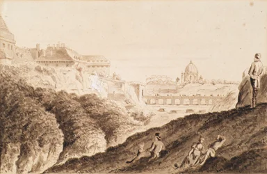 Hofburg vallihauta, linnan portti ja silta