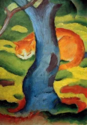 Lastenkuva (kissa puun takana)