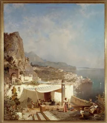 Napolinlahti. Franz Richard Unterbergerin (1838-1902) maalaus Ec. Bel.