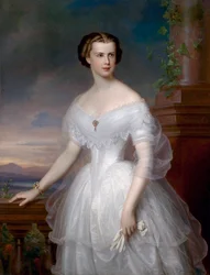 """"Elisabet Wittelsbachin (1837-1898) (sissi tai sisi), Itävallan keisarinna (1854-1898) ja Unkarin kuningatar (1867-1898) muotokuva"" Franz Schrotzbergin (1811-1889) maalaus noin 3 Yksityinen kokoelma