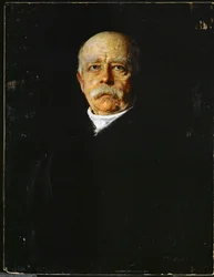 Prinssi Otto von Bismarck, preussilainen valtiomies, joka vaikutti Saksan valtakunnan perustamiseen... (maalaus kankaalle)