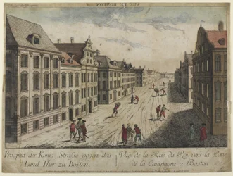 Näkymä Rue du Roi--Bostoniin (1776)