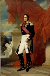 Muotokuva Belgian kuninkaan Leopold I:n (1790-1865) jalassa Xaver Winterhalterin (1806-1873) maalaus 1840 su. 2,78 x 1,81 m