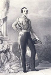 Muotokuva Albert Saxe-Coburg-Gothasta, kuningatar Victorian ja Yhdistyneen kuningaskunnan prinssipuolison aviomiehestä, Franz Xaver Winterhalter, print