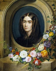 Katharina Petterin (s. 1849) muotokuva. Franz Xavier Petterin (1791-1866) maalaus