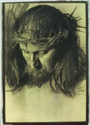 Kristuksen pää, n. 1890 (hiili ja liitu)