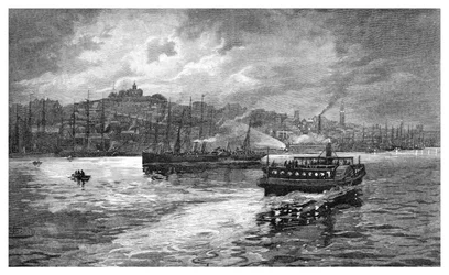 Yökuvaus, Darling Harbour, Sydney, New South Wales, Australia, 1886.