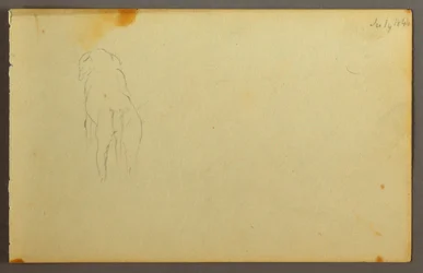 Piirros, eläin, takaapäin, 1844