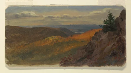 Piirros, Syksyinen maisema Uudessa Englannissa, 1865