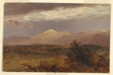 Piirros, Catskills auringonlaskussa, 1882