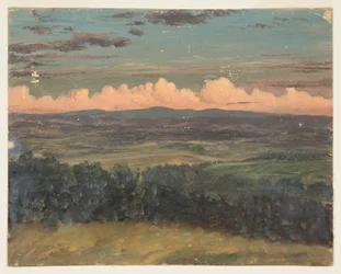Piirros, Catskills Hudsonista, New York, 1870-80.