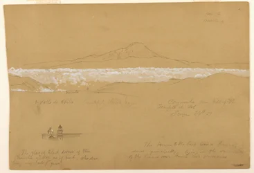 Piirros, Cayambé, aamu, auringon temppelistä, Quito, 24. kesäkuuta 1857.