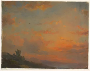 Piirros, Pilvitutkimus, auringonlasku, 1850-60