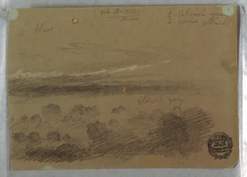 Piirros, Pilvinen taivas ja kuu, 13. lokakuuta 1870.