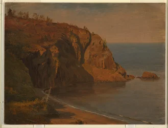 Piirros, Grand Mananin saaren rannikko, Kanada, elo- tai syyskuu 1851.