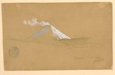 Piirros, Cotopaxi Ambaton läheltä, Ecuador, 1853.