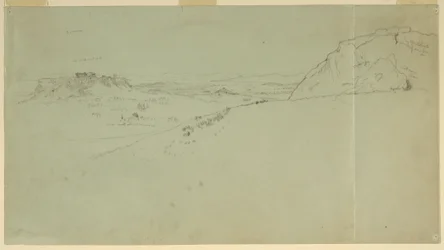 Piirros, Kaukaisnäkymä Akropoliksen pohjoispuolelta, 1869