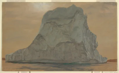 Piirros, harmaa jäävuori, kesä- tai heinäkuu 1865.