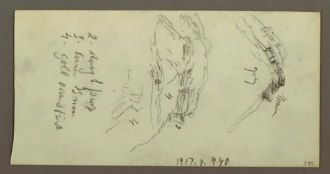 Piirros, Kukkuloiden huiput ja rinteet, mahdollisesti 1868